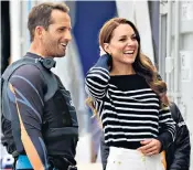  ?? ?? The Duchess of Cambridge was described as ‘a really good sailor’ by Olympian Sir Ben Ainslie, left, after helping the British ‘Commonweal­th Race’ team, above