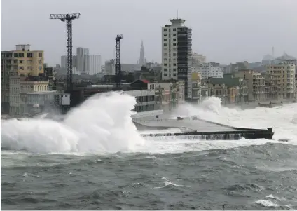  ?? Picture: Reuters ?? ANGRY SEAS. Waves crash against the seafront boulevard El Malecon as Hurricane Irma turns toward the Florida Keys.