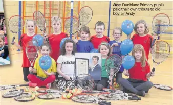  ??  ?? Ace Dunblane Primary pupils paid their own tribute to‘old boy’Sir Andy