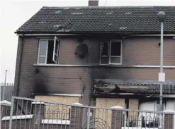  ?? PRESSEYE ?? The house in Monagh Drive, west Belfast, after Monday’s fire