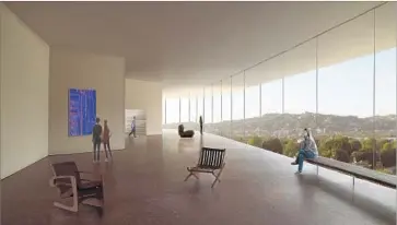  ?? Atelier Peter Zumthor & Partner ?? THE INTERIOR walls at LACMA will match the tan exterior, according to new renderings of the redesign.
