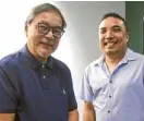  ??  ?? Former Tourism Secretary Ramon Jimenez and Barry Gutierrez