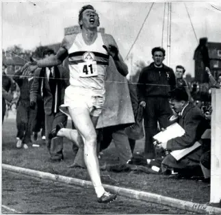  ?? SUPPLIED ?? Roger Bannister broke the four minute mile record at Iffey road track Oxford England on May 6,1954