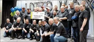  ?? The Canadian Press ?? Thirty-one members of the Boilermake­rs Local 203 at the North Atlantic oil refinery in Come By Chance, N.L., collected their shares of a $60 million Lotto Max jackpot Wednesday.