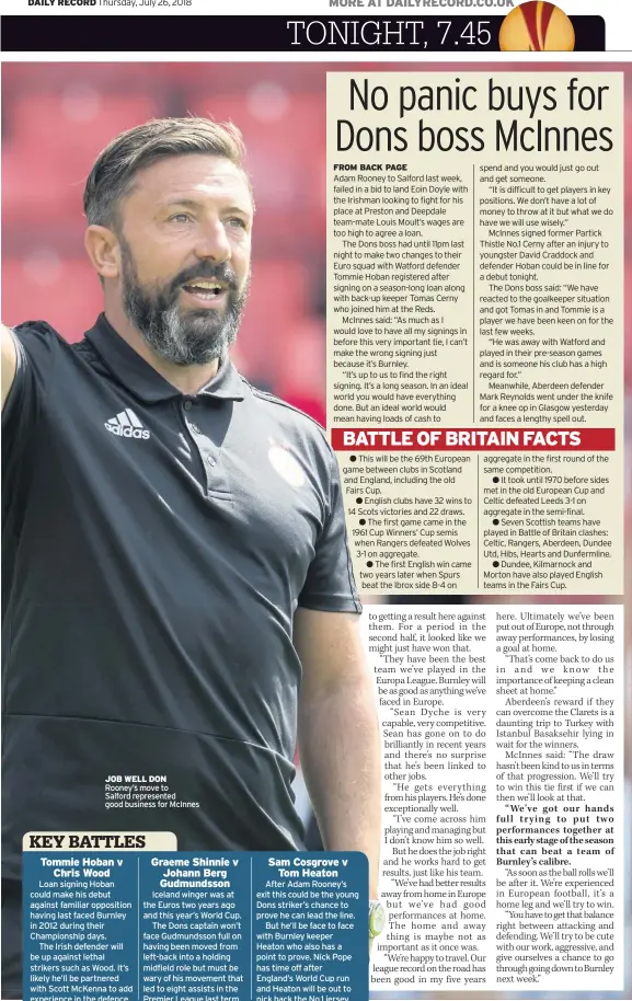  ??  ?? JOB WELL DON Rooney’s move to Salford represente­d good business for McInnes