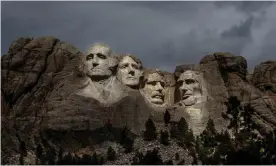  ?? Photograph: Kerem Yucel/AFP via Getty Images ?? Mount Rushmore in South Dakota. ‘Trump coming here is a safety concern,’ said the Oglala Sioux president, Julian Bear Runner.