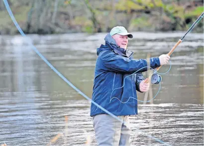  ?? ?? Angling action Alan Brock Jnr, president of Crieff Angling Club, pictured previously at one of the opening ceremonies