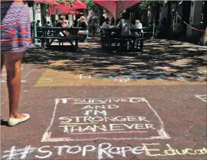  ?? PICTURE: DAVID RITCHIE ?? Stop Rape, Educate is a campaign at UCT to end sexual violence by educating the public on rape culture.