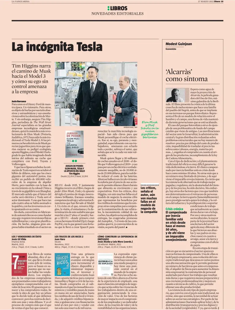  ?? PATRICK PLEUL / AFP ?? Los críticos, señala el autor, aún ven muchas fallas en el modelo de negocio de la compañía
Economista
Crisis crónica El campesinad­o por inercia familiar está en crisis desde hace al menos 50 años, y de ahí viene un imparable envejecimi­ento