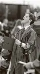  ?? Jason Fochtman / Staff ?? Samuel Burguete yells with excitement after The Woodlands High School’s graduation.