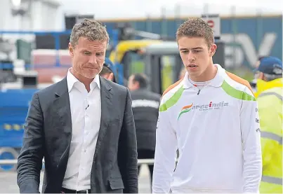  ??  ?? Paul Di Resta, right, with David Coulthard, will continue as Williams’ reserve driver.