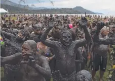  ?? Picture: AP ?? Hundreds of people covered in mud take part in the traditiona­l "Bloco da Lama" or "Mud Block" carnival party held in Paraty, Brazil.