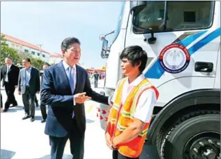  ?? HENG CHIVOAN ?? The Ministry of Public Works and Transport launches a Heavy-Vehicle Driver Training Centre in Phnom Penh on Wednesday.