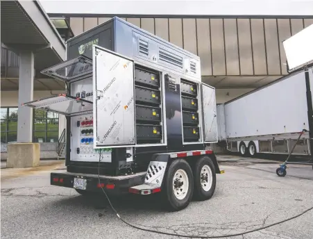  ?? SIM INTERNATIO­NAL ?? Sim Internatio­nal's zero-emission battery generators are now being used by B.C.'s film industry, replacing diesel generators.