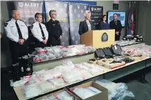  ?? GAVIN YOUNG ?? At a conference Wednesday announcing a $4.1-million drug bust following a year-long investigat­ion, Calgary Police Inspector Patty McCallum said “there’s no doubt in my mind that lives have been saved.”