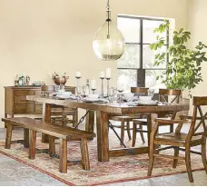  ??  ?? Pottery Barn Benchwrigh­t Medium Dining Table