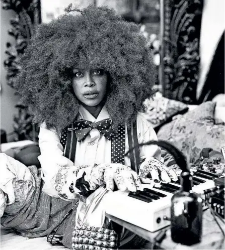 ?? RAHIM FORTUNE/THE NEW YORK TIMES ?? Erykah Badu, seen at her Dallas home July 9, has created her own interactiv­e streaming network during the pandemic.