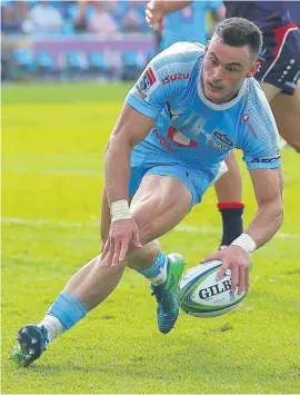  ?? Picture: Gallo Images ?? OVER HE GOES. Bulls centre Jesse Kriel dots down in their Super Rugby win over the Rebels at Loftus Versfeld on Saturday.