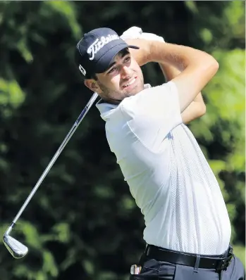  ?? CHUCK RUSSELL/PGA TOUR ?? Cody Blick shot a 6-under for the second straight day Friday at the Freedom 55 Financial Open at Point Grey Golf Club. His -12 after two rounds is good for a tie for the lead with Chris Williams.