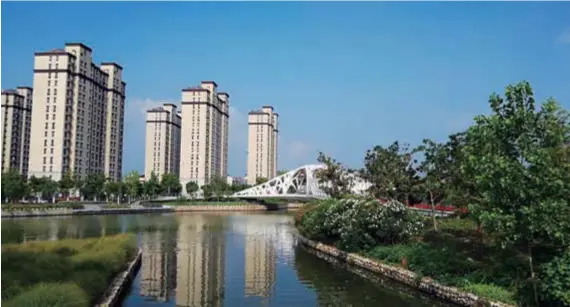  ?? ?? A pedestrian overpass in the wetland park serves as a jogging trail. — All photos by Wang Yong