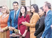  ?? SARA NEVIS snevis@sacbee.com ?? California Supreme Court Chief Justice Patricia Guerrero, center, the first Latina to serve as the state’s chief justice, is recognized as an honoree during the Latino Spirit Awards at the state Capitol in 2023.