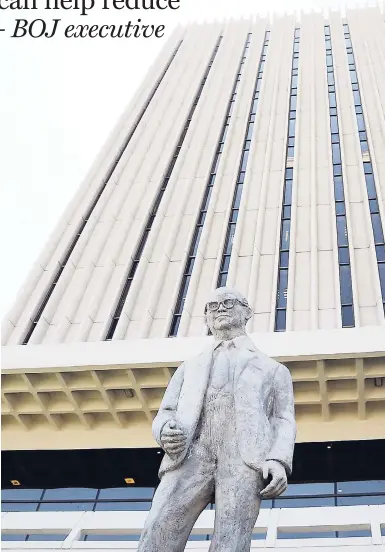  ?? FILE ?? Bank of Jamaica headquarte­rs at Nethersole Place in downtown Kingston. Head of the financial stability department at the Bank of Jamaica, Dr Leo-Rey Gordon, believes the financial sector can be a force for good.