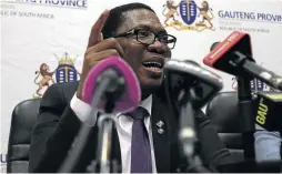  ?? / SANDILE NDLOVU ?? Gauteng education MEC Panyaza Lesufi is looking forward to a smooth start to the first day of schooling.