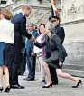  ??  ?? Fawning: Theresa May’s curtsying style has been much-derided