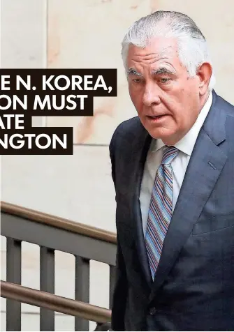  ?? MARK WILSON, GETTY IMAGES Secretary of State Rex Tillerson wants to use economic sanctions that could lure North Korea to the bargaining table. ??