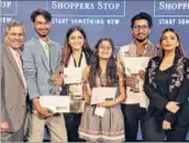  ??  ?? Winners of the Shoppers Stop Designer of the Year contest with Govind Shrikhande and Falguni of Falguni & Shane Peacock