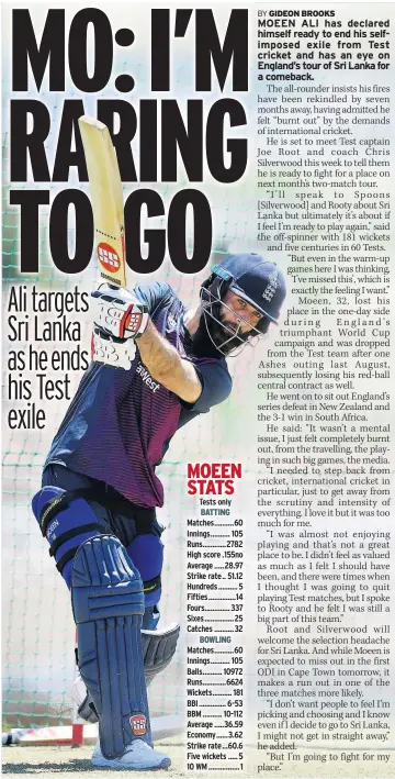  ??  ?? Tests only BATTING Matches .......... 60 Innings .......... 105 Runs ............ 2782 High score .155no Average ..... 28.97 Strike rate.. 51.12 Hundreds .......... 5 Fifties .............. 14 Fours ............. 337 Sixes ............... 25 Catches .......... 32
BOWLING Matches .......... 60 Innings .......... 105 Balls .......... 10972 Runs ............ 6624 Wickets .......... 181 BBI .............. 6-53 BBM .......... 10-112 Average ..... 36.59 Economy ...... 3.62 Strike rate ...60.6 Five wickets ..... 5 10 WM ................ 1