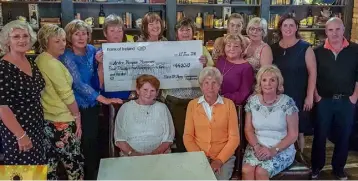  ??  ?? The Ardee Hospice Homecare group were presented with a cheque for €44,000 from the country night in Muldoons.