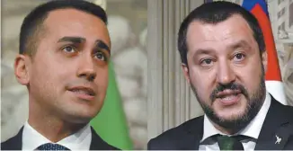  ??  ?? Luigi Di Maio et Matteo Salvini ont en commun le souveraini­sme, selon le politologu­e Marc Lazar.