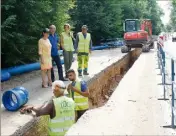  ?? (Photo B. C.) ?? Les travaux se poursuiven­t.