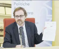  ?? Ansa ?? L’agenzia Maurizio Del Conte guida l’Anpal, responsabi­le delle politiche attive del lavoro