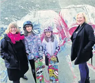  ?? Cllrs Moira Shemilt and Maria Mccauley with Alice McMillan and Lucy Jo Shemilt ?? Campaign