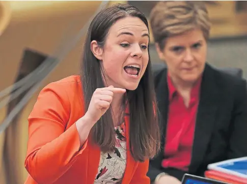  ?? ?? ECONOMY: First Minister Nicola Sturgeon, right, and Finance Secretary Kate Forbes at Holyrood.