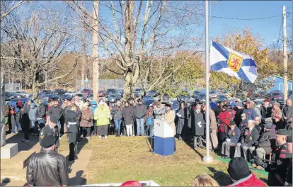  ?? SARAH EHLER ?? Mayor Sandra Snow delivers remarks during the Kentville ceremony.