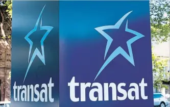  ?? PAUL CHIASSON THE CANADIAN PRESS ?? Transat’s annual net income attributab­le to shareholde­rs dropped 97 per cent to $3.8 million from $134.3 million last year, a difference owing in part to the Montreal-based travel company’s hotel sales in 2017.