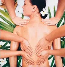  ??  ?? Total-body relief, through the combined healing powers of three massage techniques