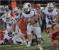 ?? PETE BANNAN- MEDIANEWS GROUP ?? Garnet Valley running back Shane Reynolds showed how healthy he was Friday night, scoring three touchdowns in the Jaguars’ 42-0win over Haverford in the District 1Class 6A playoff opener