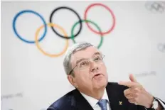  ?? — AFP ?? In this file photo taken on January 11, 2020 Internatio­nal Olympic Committee (IOC) President Thomas Bach attends a press conference closing an Olympic session in Lausanne.