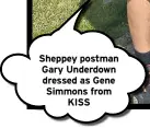  ??  ?? Sheppey postman Gary Underdown dressed as Gene Simmons from KISS