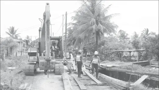  ??  ?? Ongoing revetment works in Sophia.