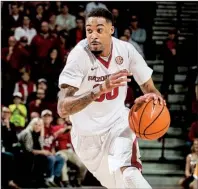  ?? NWA Democrat-Gazette/ANTHONY REYES ?? Arkansas senior guard Ky Madden, who is the lone holdover from the Razorbacks’ 2011 signing class, has become one of the team’s leaders despite a rough start with Coach Mike Anderson.