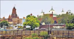  ?? ANI ?? A view of Sri Krishna Janmabhoom­i temple and Shahi Idgah mosque, in Mathura.