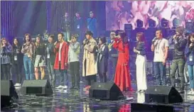  ?? AP ?? ▪ South Korean musicians perform during a rehearsal in Pyongyang on Sunday, ahead of their historic concert which was attended by North Korean leader Kim Jong Un along with his wife, a former singer.