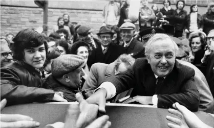  ??  ?? Harold Wilson, the Labour leader, campaignin­g in Huddersfie­ld in February 1974. That year the party campaigned for a wealth tax, but it later abandoned the policy without having managed to implement it. Photograph: Manchester Daily Express/SSPL via Getty Images