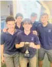  ?? ?? Cody Parker, Kees Davie, George Michael, Seb Rollinson and Liam Jacobs won the 2022 Te Puke High School
E-sports Championsh­ip.