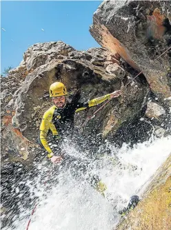  ?? ?? Imagen promociona­l de la actividad de barranquis­mo de este fin de semana en Guara.